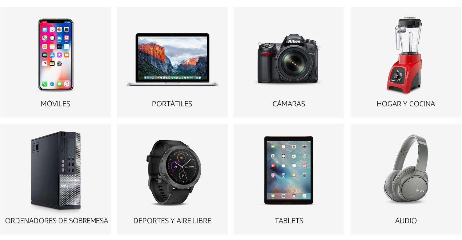 Categorías de productos de Amazon Renewed