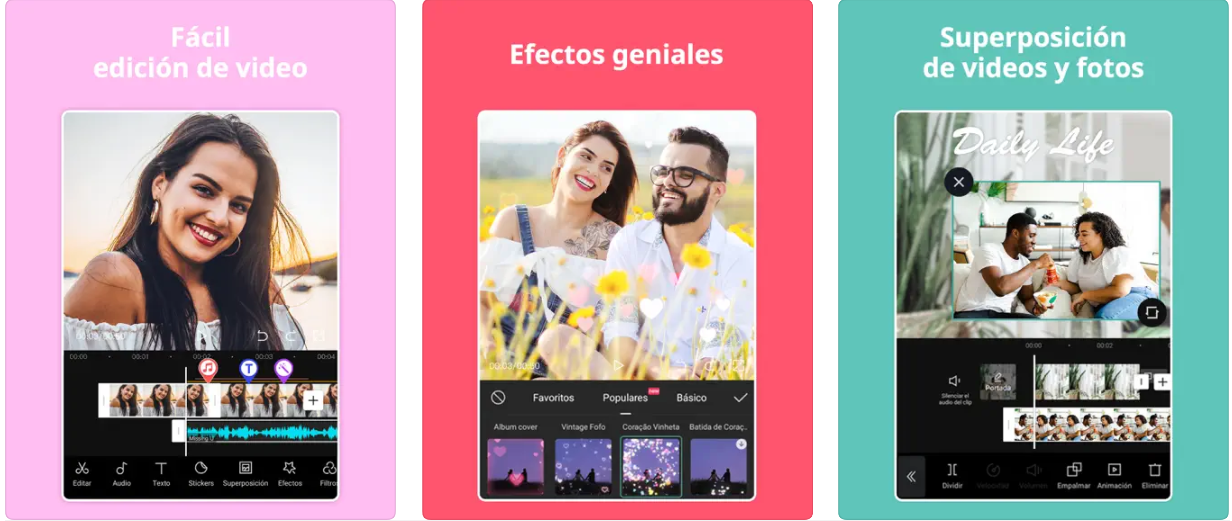 Capturas de pantalla de la app Capcut para iPad
