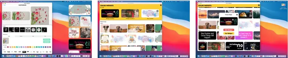 Schermate di Color Widgets su Mac