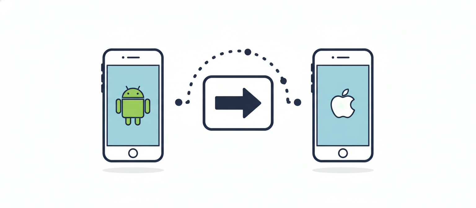 App Trasladar a iOS en Android mostrando el código de emparejamiento con iPhone