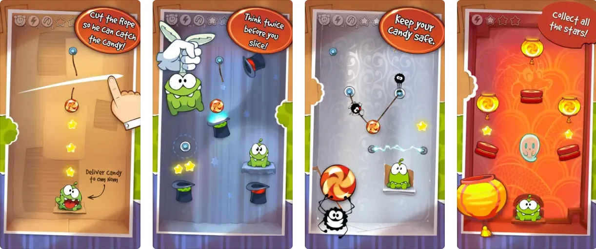 Schermate di gioco di Cut the Rope su iPhone