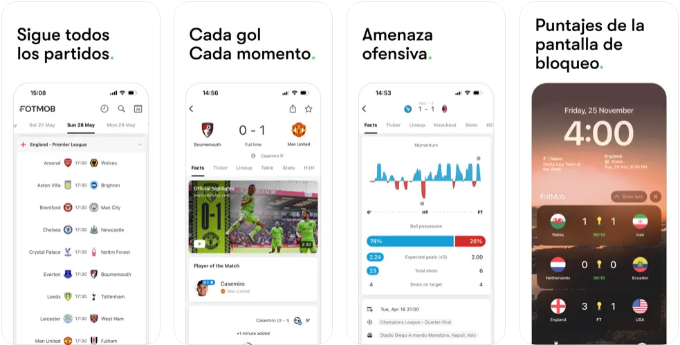 Capturas de pantalla de FotMob