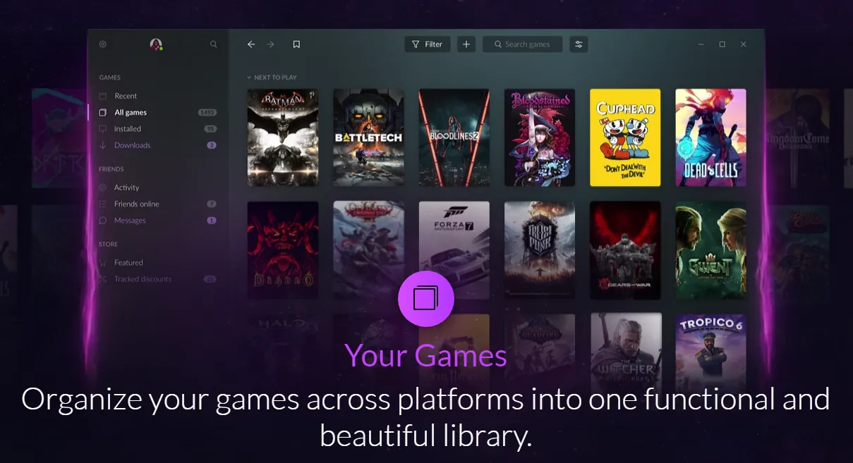 Captura de pantalla de GOG Galaxy para Mac
