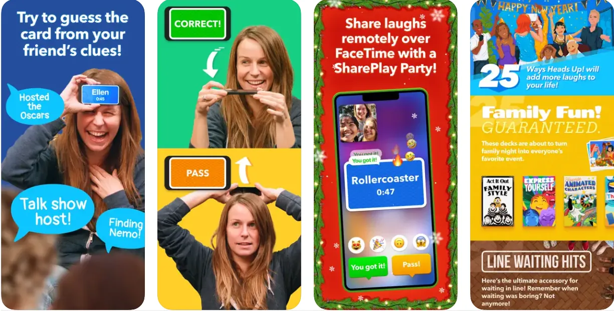 Schermate di gioco di Heads Up! su iPhone