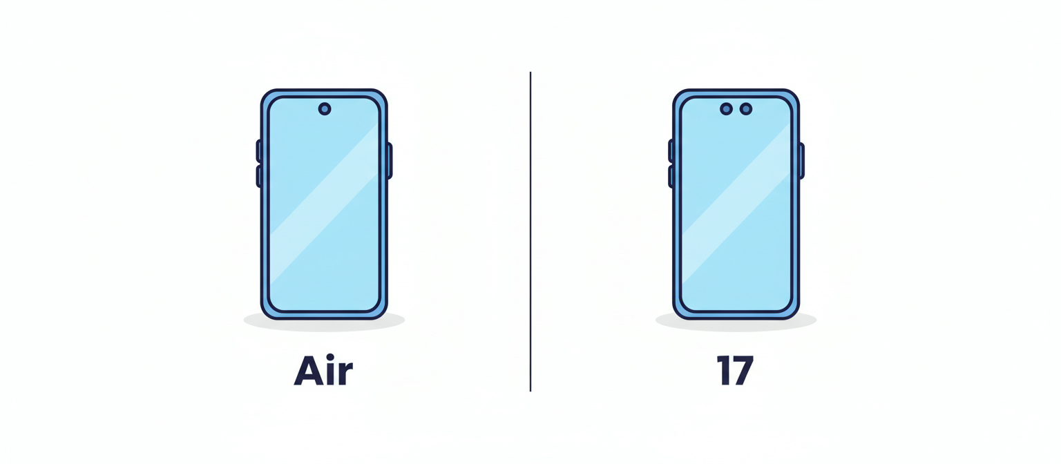 iPhone Air and iPhone 17 shown side by side