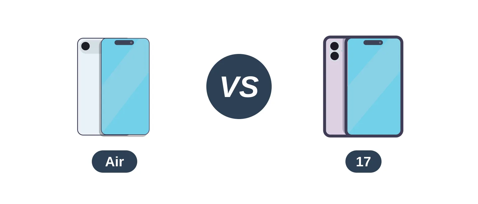 iPhone Air and iPhone 17 shown side by side