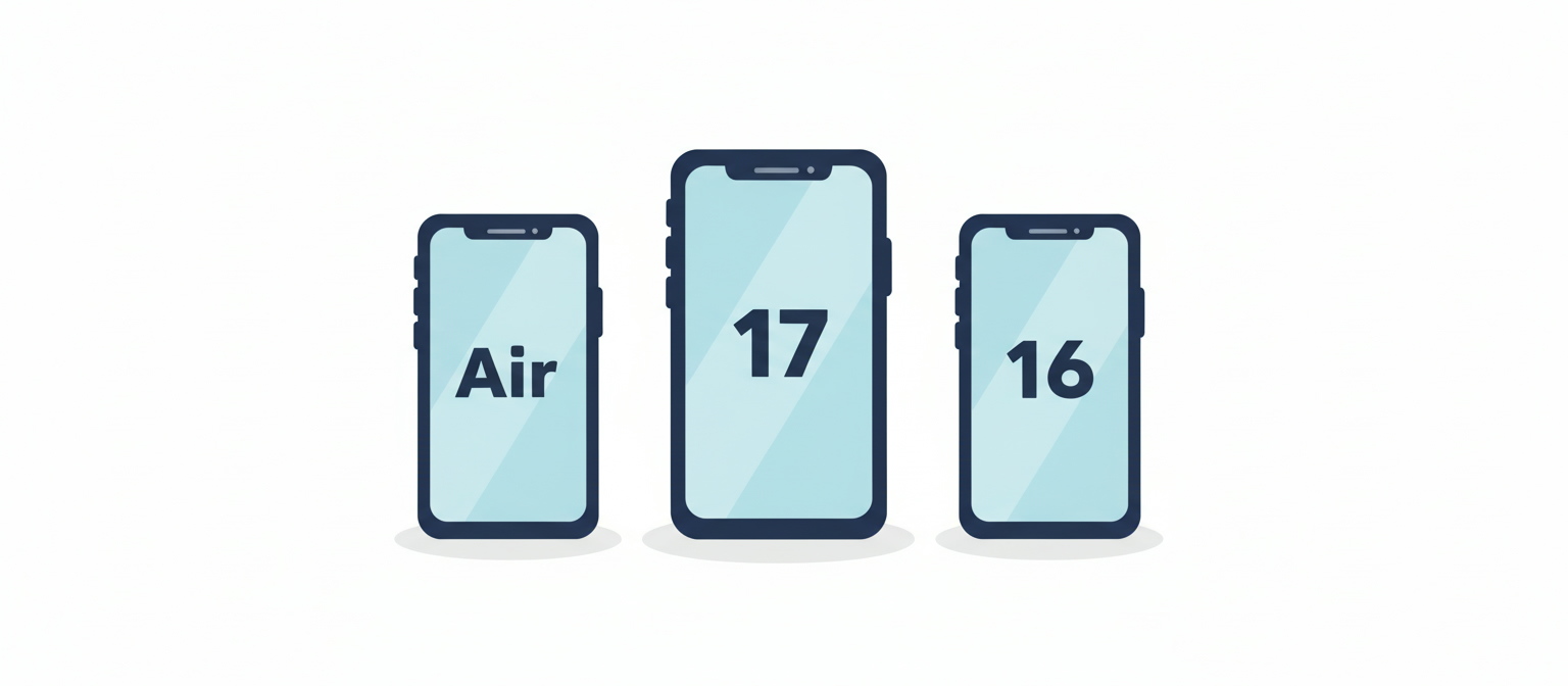 iPhone Air vs iPhone 17 vs iPhone 16 refurbished comparison