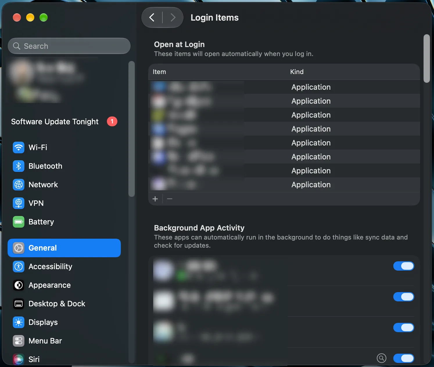Startobjekte auf dem Mac deaktivieren