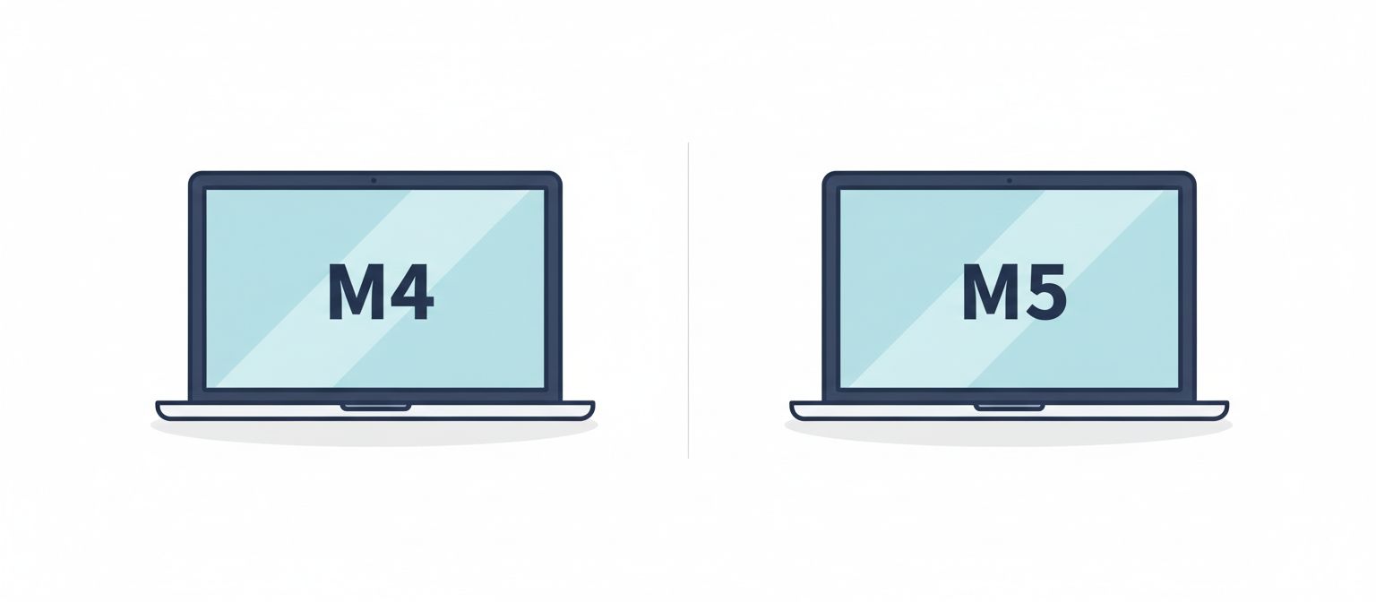 MacBook Air M4 and M5 side by side showing the identical chassis