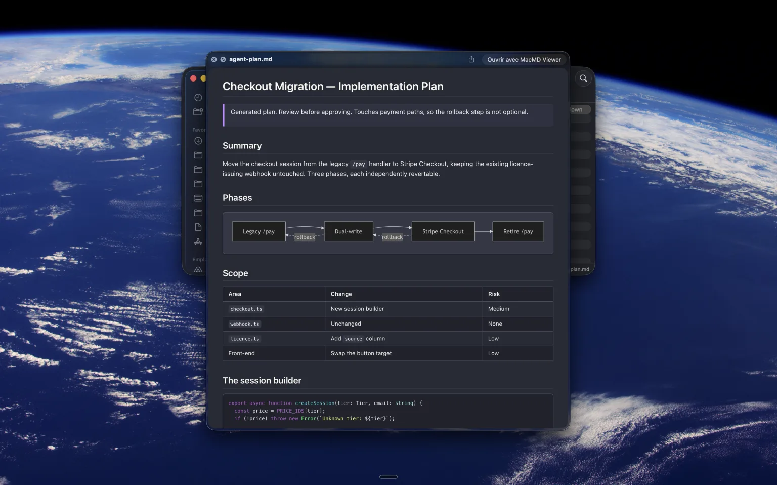 MacMD Viewer QuickLook preview of a Markdown file on Mac