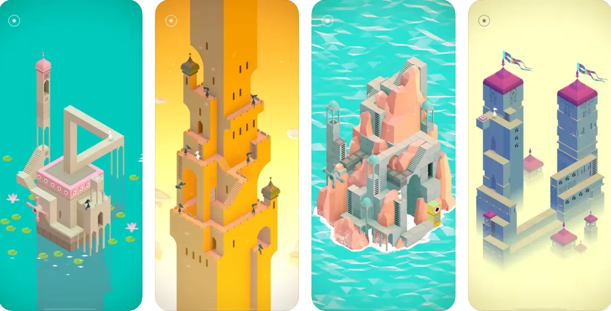 Capturas de pantalla de Monument Valley en iPhone