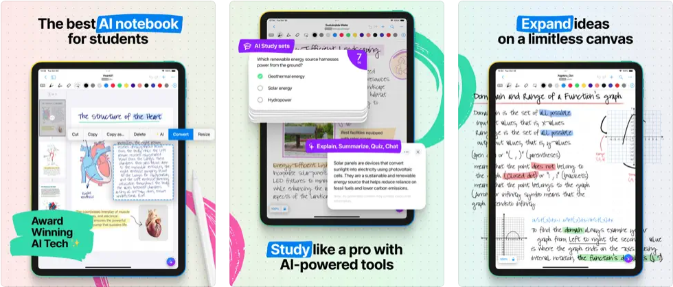 Nebo app for iPad screenshots