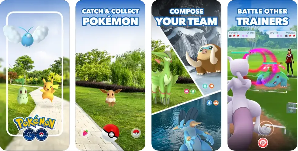 Schermate di gioco di Pokémon GO su iPhone
