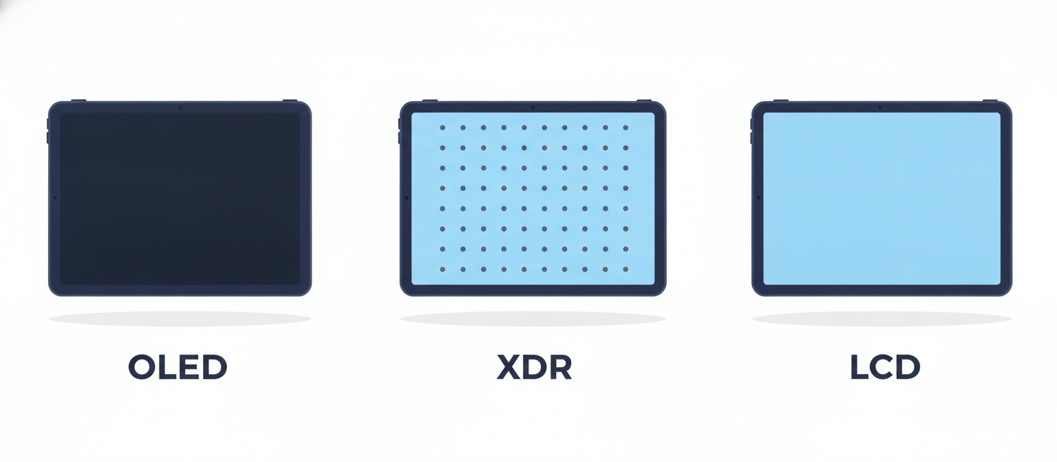 iPad Pro display technology by generation: OLED, mini-LED XDR and LCD