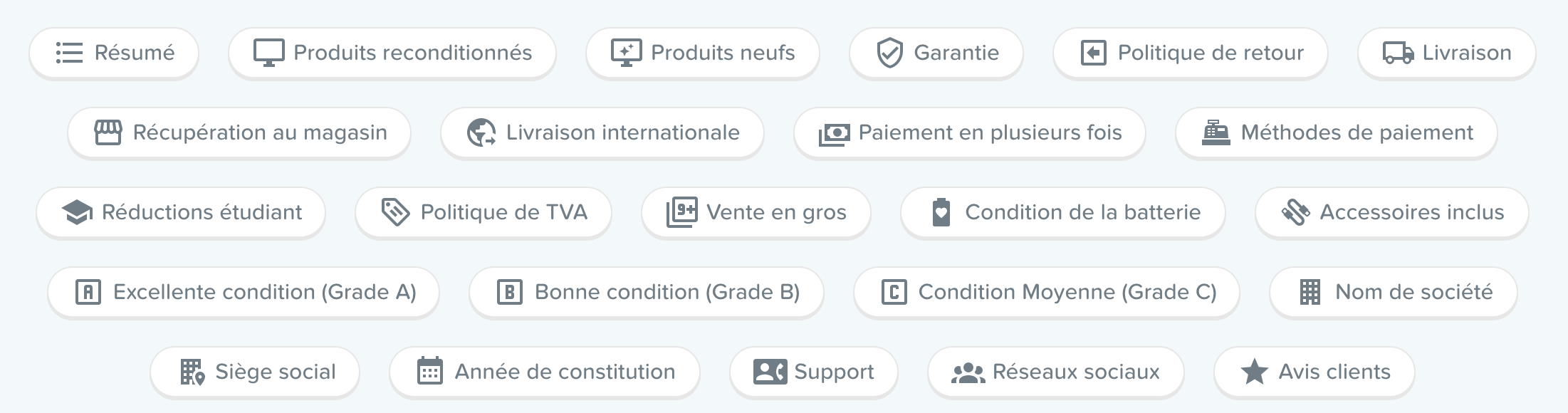 Données produits et marchands sur RefurbMe