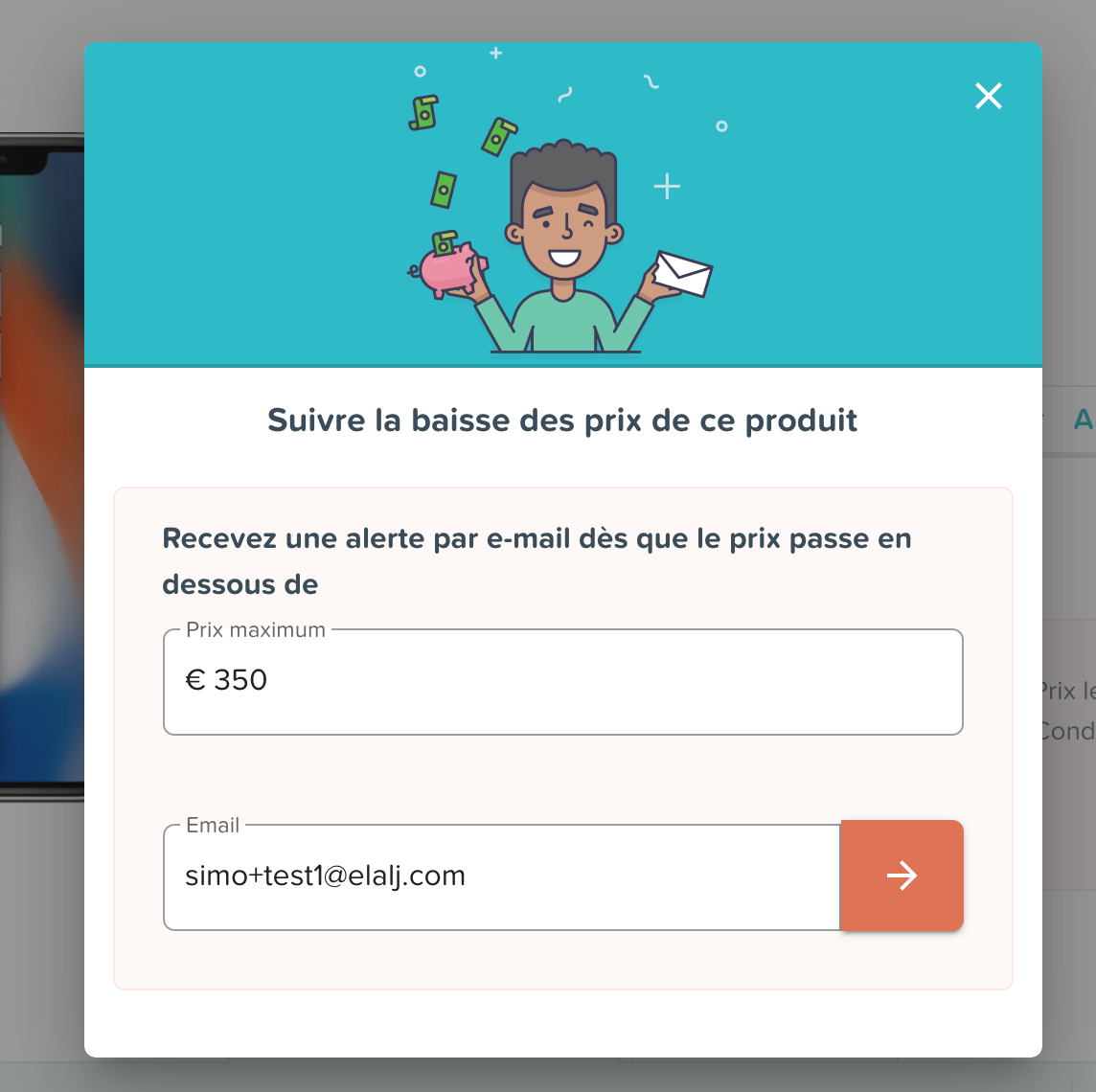 Fonction de suivi des baisses de prix sur RefurbMe