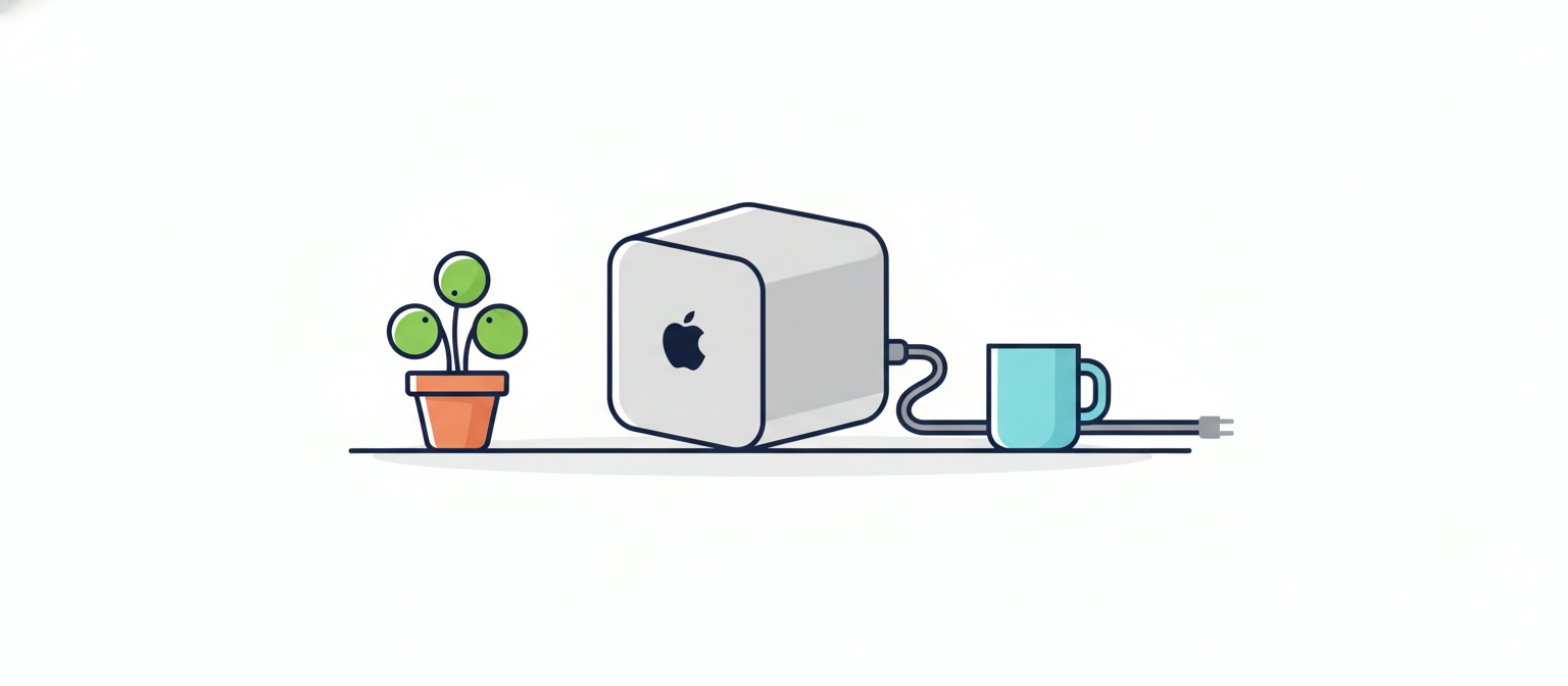 Apple Silicon Mac mini on a desk as a local AI workstation