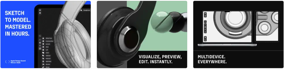 Shapr 3D CAD modeling app for iPad screenshots