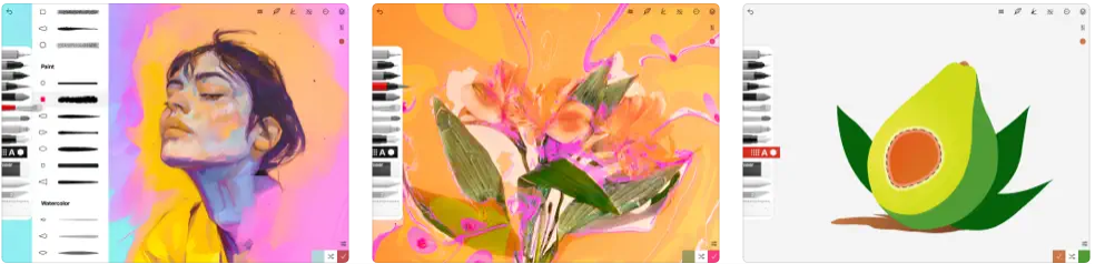 Capturas de pantalla de la app Tayasui Sketches para iPad