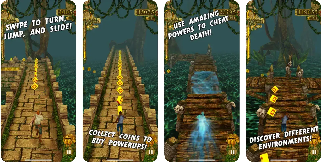 Schermata di gioco di Temple Run su iPhone