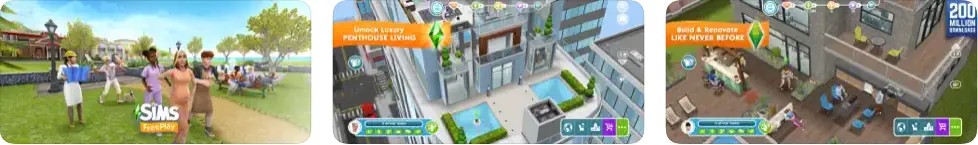 Schermate di gioco di The Sims FreePlay su iPhone