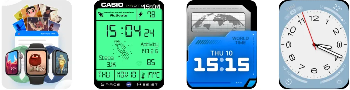 Capturas de pantalla de la app Watch Face Albums para Apple Watch