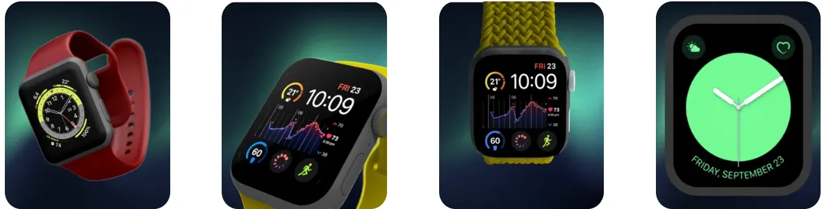 Capturas de pantalla de la app Watchfacely para Apple Watch