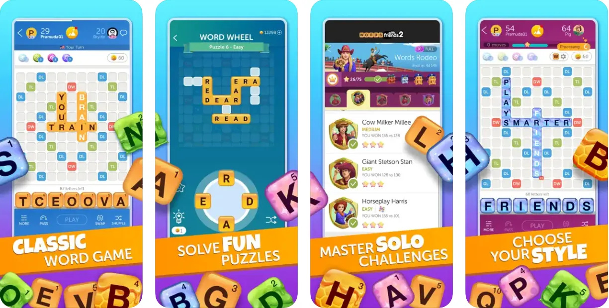 Schermate di gioco di Words With Friends 2 su iPhone