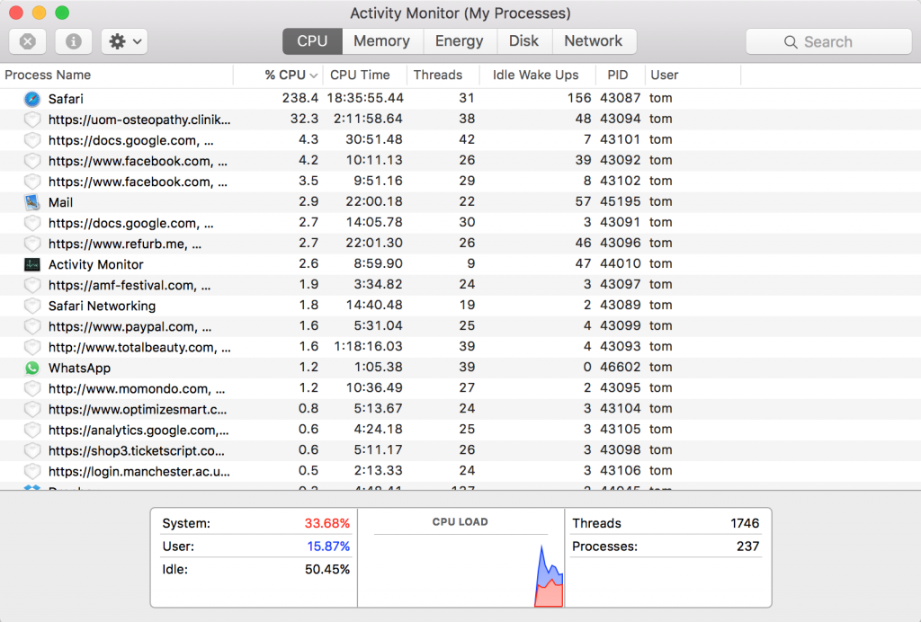 Check Activity Monitor for processes that are taking a lot of resources
