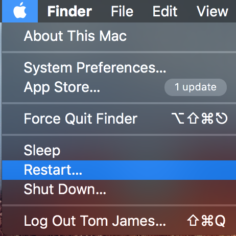 Restart MacBook