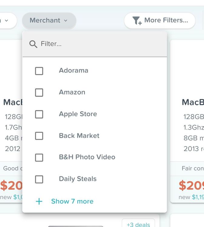 Come posso filtrare i prodotti ricondizionati solo dall'Apple Store?