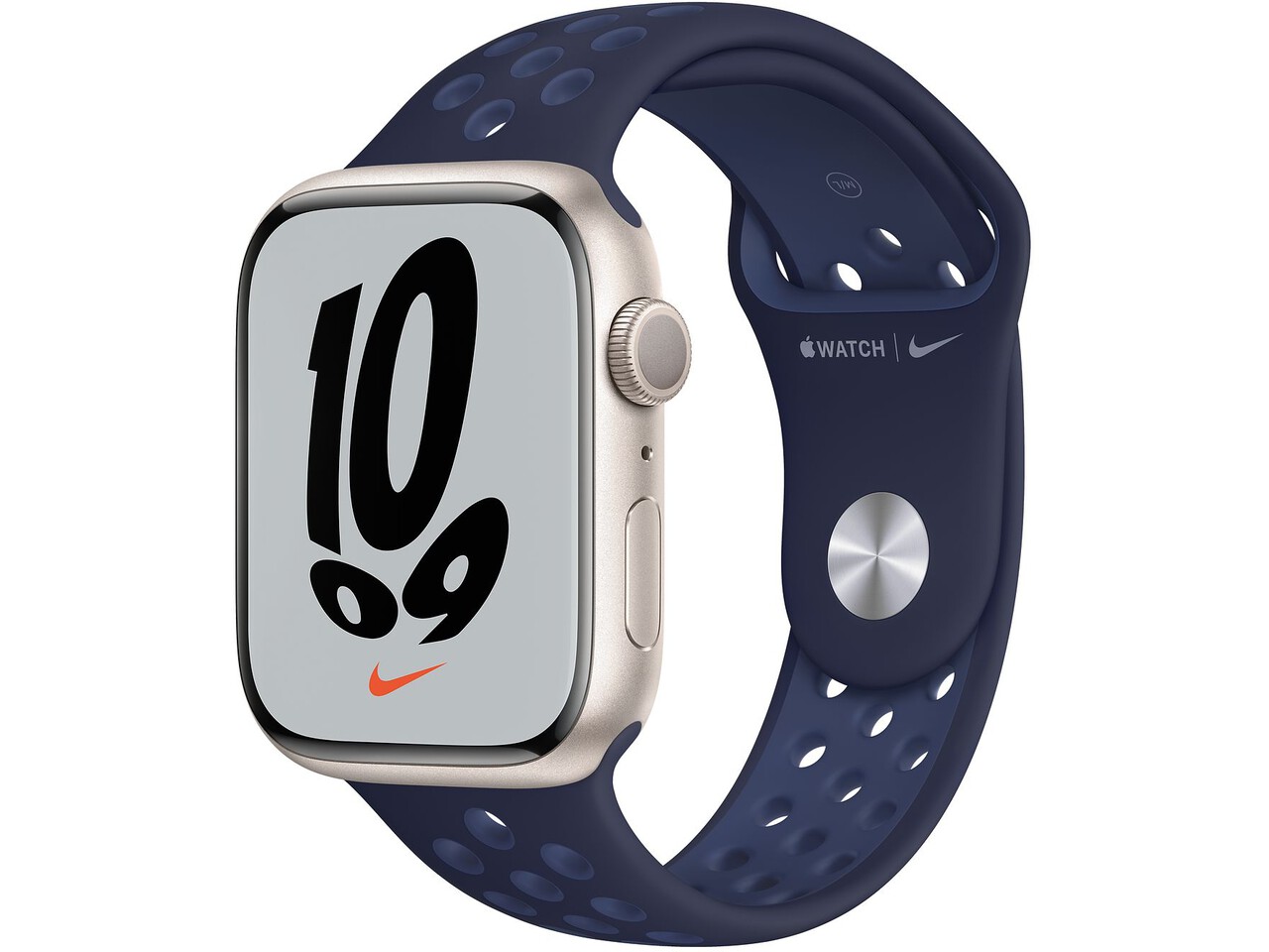 apple watch nike series 7 45mm starlight aluminum anthraciteblack nike sport band 