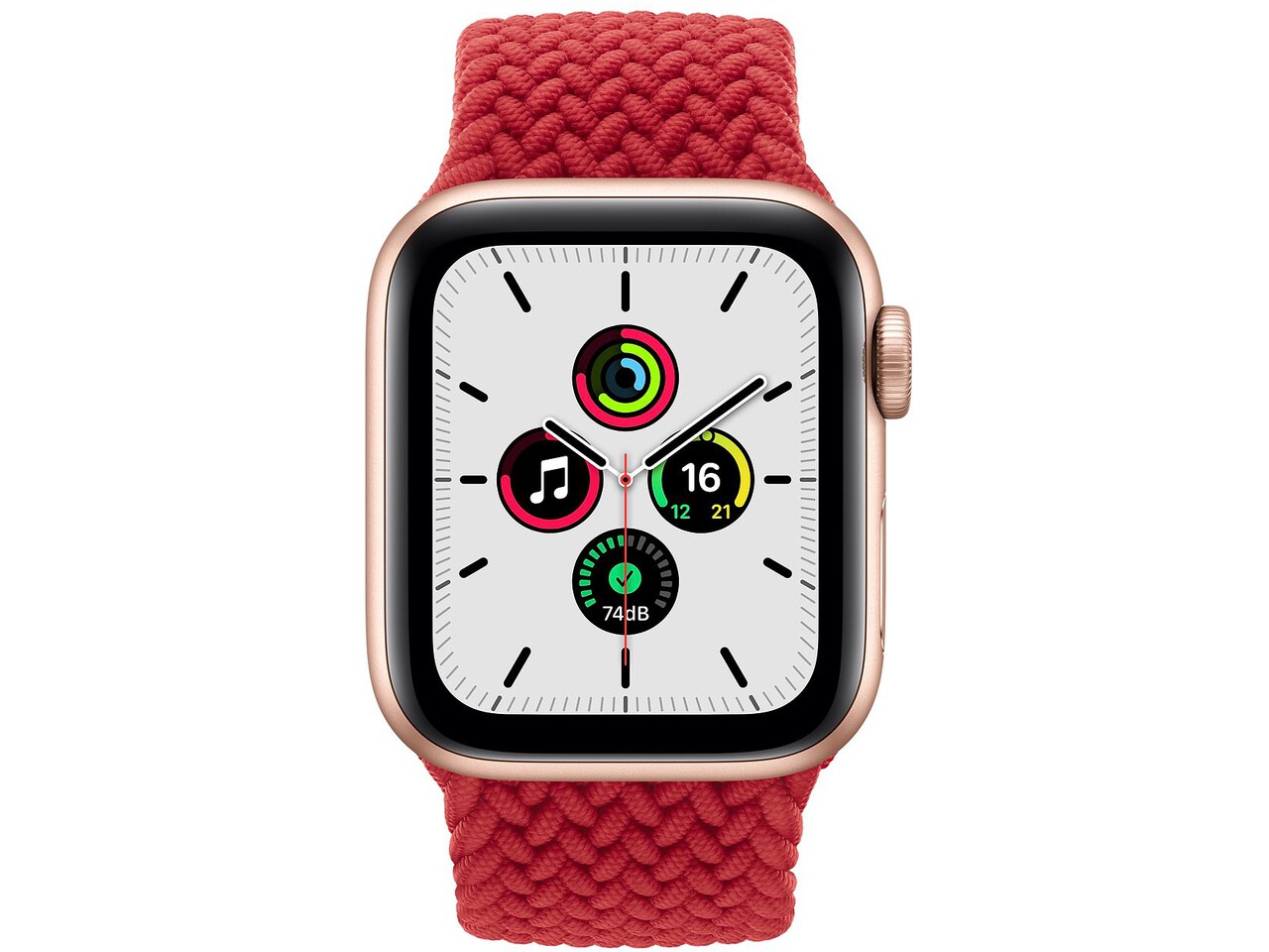 apple watch se 40mm gold aluminum red braided solo loop 