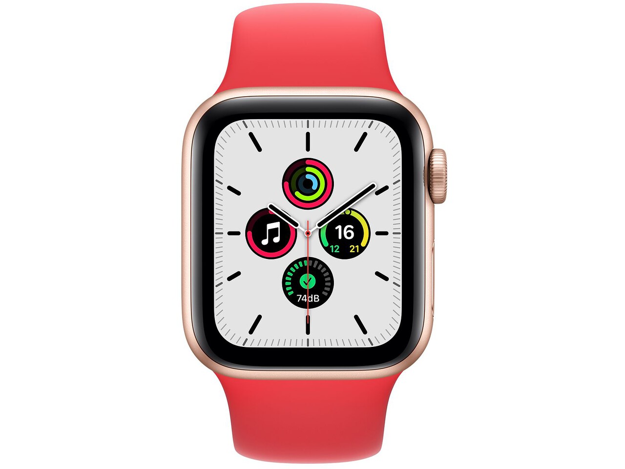 apple watch se 40mm gold aluminum red sport band 