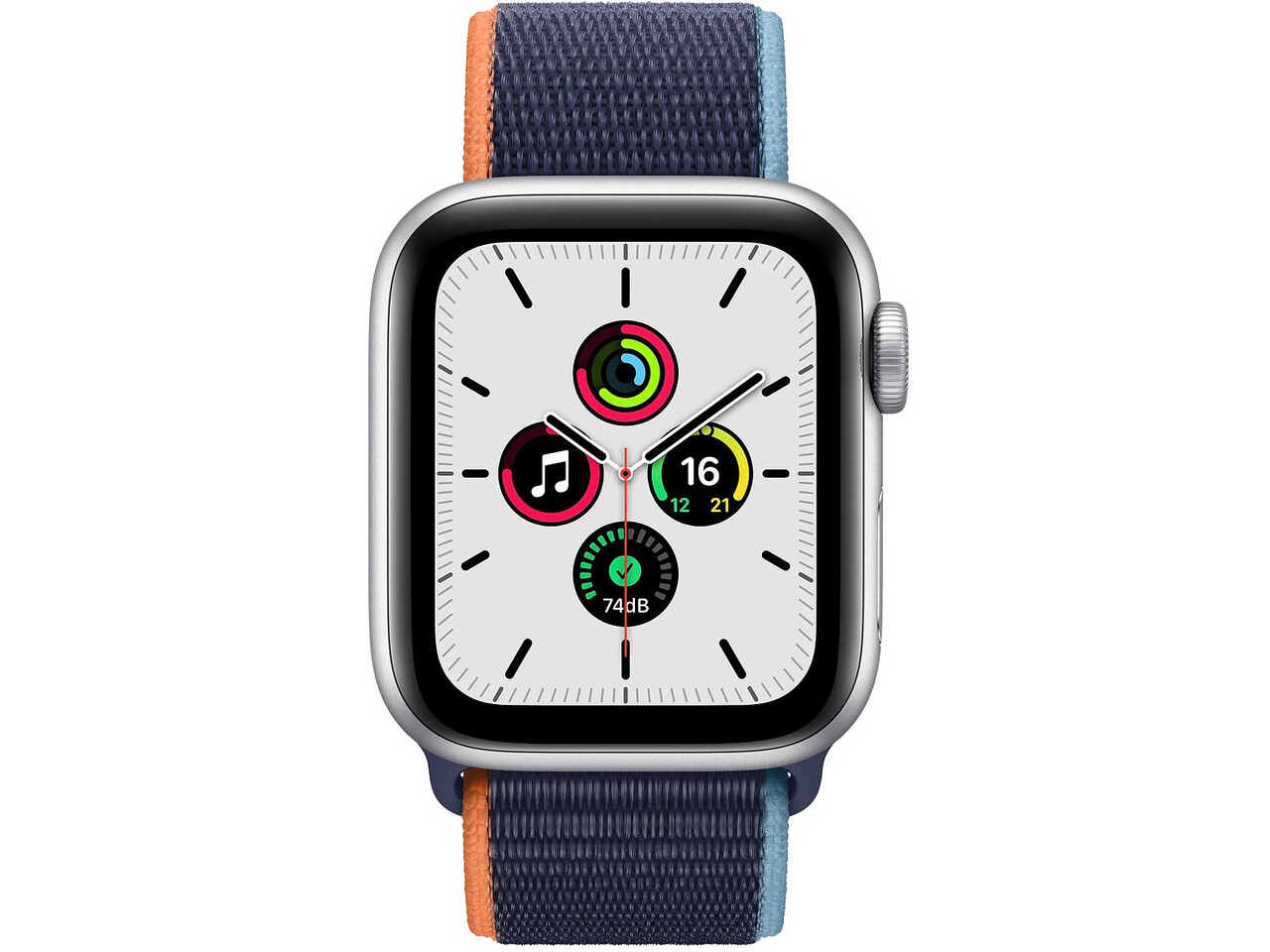 apple watch se 40mm silver aluminum deep navy sport loop 