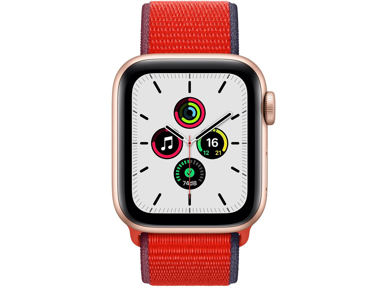 apple watch se cellular 40mm gold aluminum red sport loop 