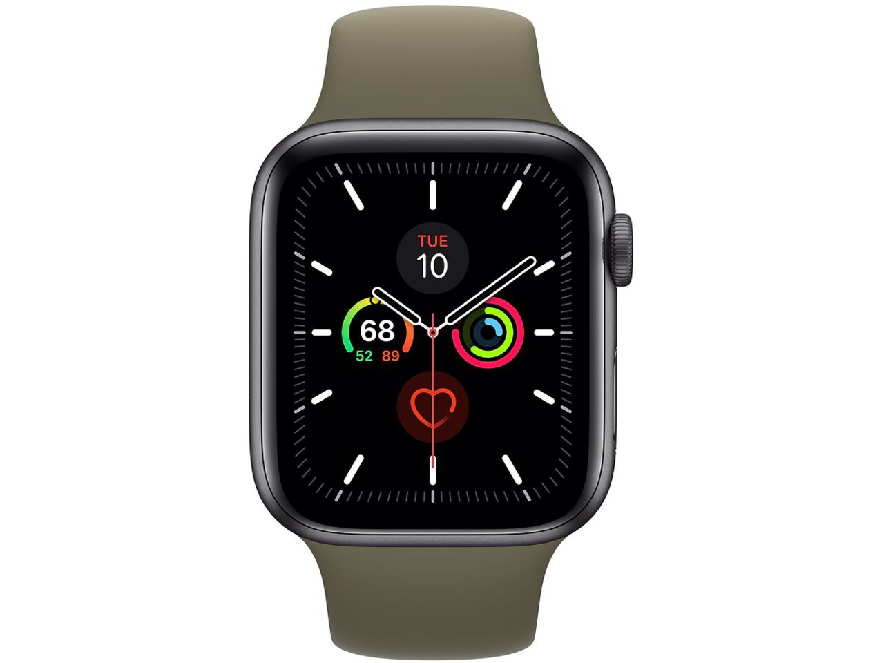 apple watch series 5 44mm space gray aluminum khaki sport band 