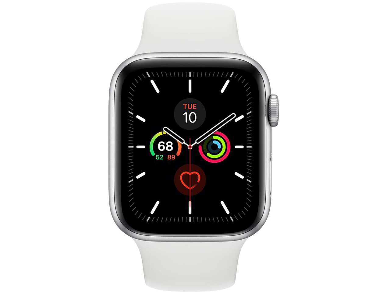 apple watch series 5 cellular 44mm silver aluminum white sport band 