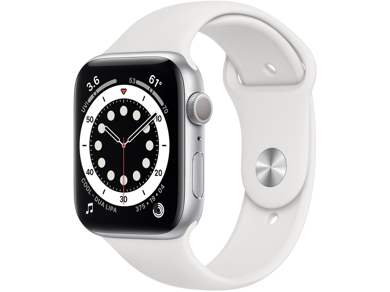 apple watch series 6 40mm silver aluminum white sport band 