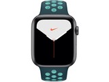 apple watch nike series 5 44mm space gray aluminum midnight turquoiseaurora green nike sport band 