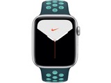apple watch nike series 5 cellular 44mm silver aluminum midnight turquoiseaurora green nike sport band 