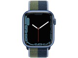 apple watch series 7 cellular 41mm blue aluminum dark cherryforest green sport loop 