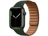 apple watch series 7 cellular 41mm green aluminum dark cherry leather link