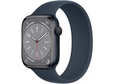 apple watch series 8 45mm midnight aluminum storm blue solo loop 