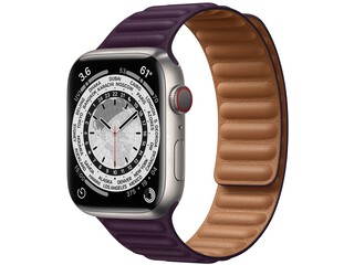 apple watch edition series 7 cellular 45mm silver titanium golden brown leather link