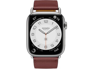 apple watch hermes series 7 cellular 45mm silver stainless fauve single tour