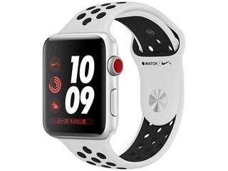 apple watch nike series 3 cellular 38mm silver aluminum pure platinumblack nike sport loop