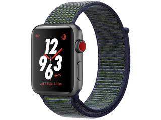 apple watch nike series 3 cellular 42mm space gray aluminum blue nike sport band