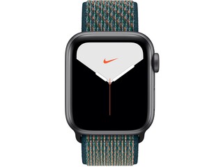 apple watch nike series 5 40mm space gray aluminum hyper crimsonneptune green nike sport loop