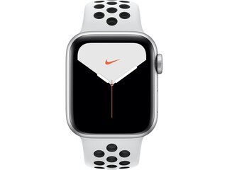 apple watch nike series 5 cellular 40mm silver aluminum pure platinumblack sport band